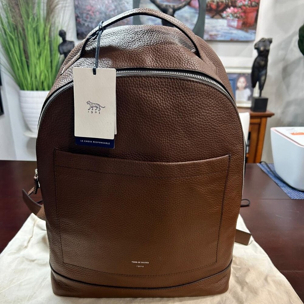 Tiger of Sweden Brown Leather Berrent Backpack